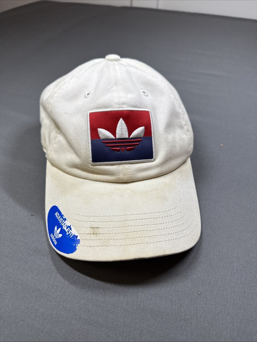 Adidas Originals Trefoil Slice Relaxed Adjustable Strapback Cap Hat- White